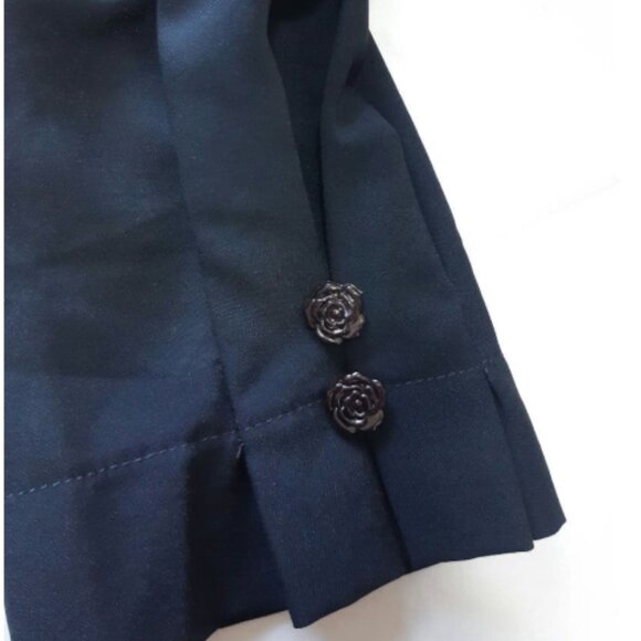 Rojita Jirai Black One-Shoulder Belt Detail Choker Shirt Blouse Top - Picture 4 of 5